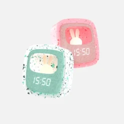 MOB Billy Terrazzo Mintgroen Klok En Nachtlampje BILLY-MTAE-01 -LiefjesHoek Verkoop mob billy terrazzo klok en nachtlampje sfeer 1 1