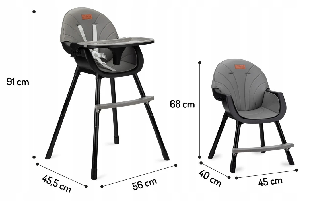 Momi Flovi Black/Grey 2-in-1 Kinderstoel KRKA00018 8 Momi Flovi Black/Grey 2-in-1 Kinderstoel KRKA00018 - Afbeelding 8