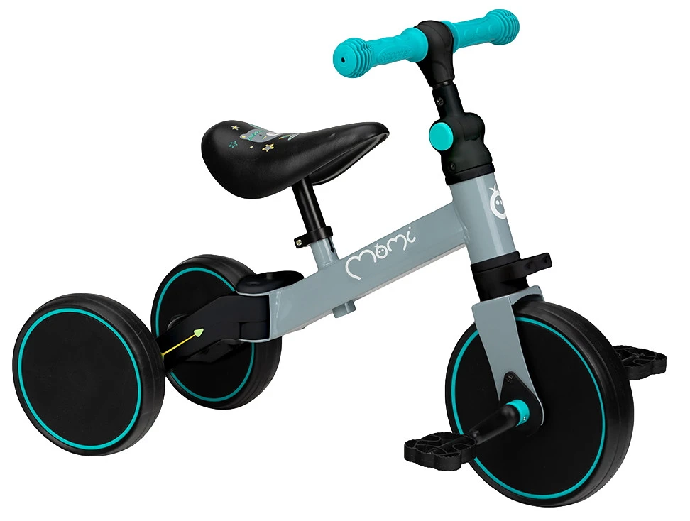 Momi Loris Grey/Turquoise 4-in-1 Ride-On Loopfiets ROBI00041 1 Momi Loris Grey/Turquoise 4-in-1 Ride-On Loopfiets ROBI00041