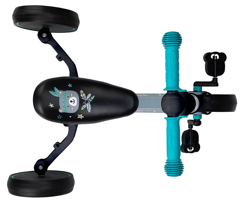 Momi Loris Grey/Turquoise 4-in-1 Ride-On Loopfiets ROBI00041 4 Momi Loris Grey/Turquoise 4-in-1 Ride-On Loopfiets ROBI00041 - Afbeelding 4