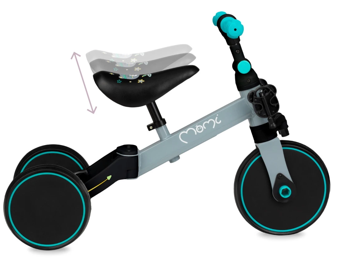 Momi Loris Grey/Turquoise 4-in-1 Ride-On Loopfiets ROBI00041 7 Momi Loris Grey/Turquoise 4-in-1 Ride-On Loopfiets ROBI00041 - Afbeelding 7