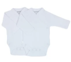 Petit Villain 2 Stuks Bio Uni Wit Maat 50/56 Lange Mouw Romper