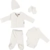 Petit Villain Prematuur Maat 44/50 Ecru 5-delige Babyset