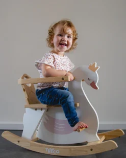 Tryco Zwaan Houten Hobbeldier TR-353011 -LiefjesHoek Verkoop tr 353011 tryco wooden rocking animals swan 03