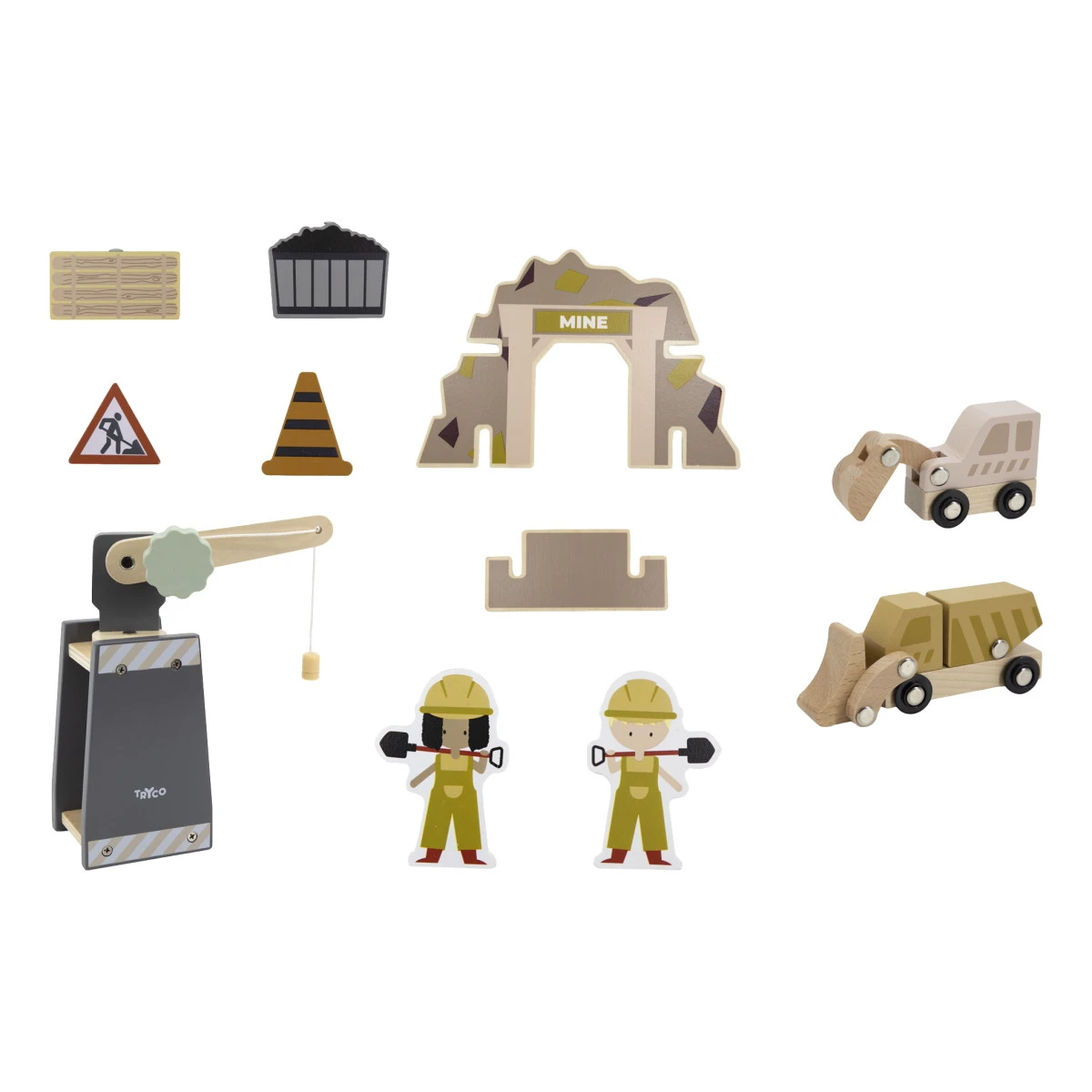 Tryco Houten Treinbaanset - Uitbreidingsset Bouwplaats TR-353080 3 Tryco Houten Treinbaanset - Uitbreidingsset Bouwplaats TR-353080 - Afbeelding 3