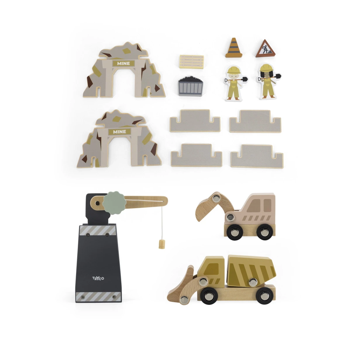 Tryco Houten Treinbaanset - Uitbreidingsset Bouwplaats TR-353080 4 Tryco Houten Treinbaanset - Uitbreidingsset Bouwplaats TR-353080 - Afbeelding 4