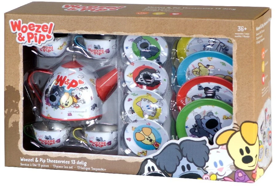 Woezel & Pip Tinnen Theeservies 2001117 2 Woezel & Pip Tinnen Theeservies 2001117 - Afbeelding 2