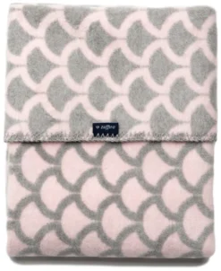 Zaffiro Grijs & Lichtroze Halve Cirkels 75 X 100 Cm Wiegdeken 40726